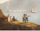 Rare Neapolitan gouache eruption Vesuvius Italy boat 1822 19th Grand Tour