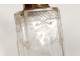 Crystal perfume bottle engraved antique gold metal flowers french bottle nineteenth