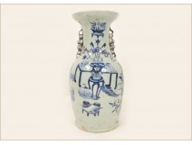 Large porcelain vase Chinese White-Blue, nineteenth