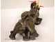 Elephants silver metal sculptures, G.Cacciapuoti, 20th