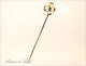 Hairpin tie 18K solid gold enamel flower Art Nouveau nineteenth century