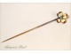 Hairpin tie 18K solid gold enamel flower Art Nouveau nineteenth century