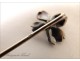 Hairpin tie 18K solid gold enamel flower Art Nouveau nineteenth century