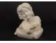 Carrara marble bust sculpture toddler girl Studiosa Book XIX