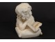 Carrara marble bust sculpture toddler girl Studiosa Book XIX