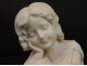 Carrara marble bust sculpture toddler girl Studiosa Book XIX