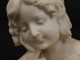 Carrara marble bust sculpture toddler girl Studiosa Book XIX