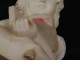 Carrara marble bust sculpture toddler girl Studiosa Book XIX