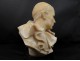 Rare alabaster sculpture bust character Pierrot Trafeli Febo twentieth century