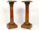 Pair columns marble Corinthian bronze sculpture NapIII nineteenth