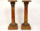 Pair columns marble Corinthian bronze sculpture NapIII nineteenth