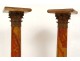 Pair columns marble Corinthian bronze sculpture NapIII nineteenth