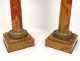 Pair columns marble Corinthian bronze sculpture NapIII nineteenth