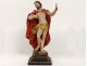 Superb polychrome wood sculpture Jesus Christ Pantocrator glorious eighteenth