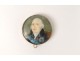 Miniature painted portrait medallion Louis XVIII gold frame nineteenth century