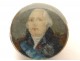 Miniature painted portrait medallion Louis XVIII gold frame nineteenth century