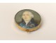 Miniature painted portrait medallion Louis XVIII gold frame nineteenth century