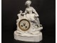 Pendulum cookie elegant young woman cage birds waterfall clock nineteenth century