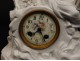 Pendulum cookie elegant young woman cage birds waterfall clock nineteenth century