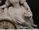 Pendulum cookie elegant young woman cage birds waterfall clock nineteenth century