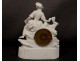 Pendulum cookie elegant young woman cage birds waterfall clock nineteenth century