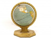 Globe world map sheet twentieth century Europe America Asia