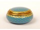 Opaline blue pill box brass golden stars Napoleon III nineteenth century