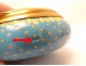 Opaline blue pill box brass golden stars Napoleon III nineteenth century