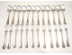 Housewife 12 solid silver cutlery silver monogram Minerva 1789gr nineteenth