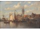 HST table harbor boats church mill Belgium Holland Belgian school nineteenth