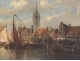 HST table harbor boats church mill Belgium Holland Belgian school nineteenth