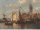 HST table harbor boats church mill Belgium Holland Belgian school nineteenth