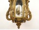 Italian suspension lantern carved gilt glass bizautée Italy nineteenth