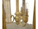 Italian suspension lantern carved gilt glass bizautée Italy nineteenth