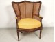 Bergere caned Louis XVI carved wood ears flowers eighteenth century