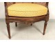 Bergere caned Louis XVI carved wood ears flowers eighteenth century