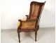 Bergere caned Louis XVI carved wood ears flowers eighteenth century