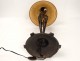 Great table lamp Art Deco wrought iron bronze glass flowers twentieth century