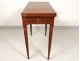 Game table Louis XVI marquetry walnut checkered fluted legs eighteenth century