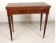 Game table Louis XVI marquetry walnut checkered fluted legs eighteenth century