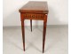 Game table Louis XVI marquetry walnut checkered fluted legs eighteenth century