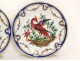 Pair English porcelain plates Chelsea-Derby birds insects nineteenth