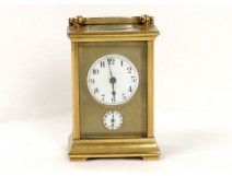 Travel alarm clock officer nineteenth century gilt bronze clock