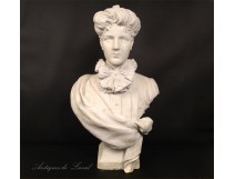 Plaster bust, Woman elegant, Art Nouveau, 19th century