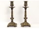 Gilt bronze candlesticks pair capitals candlesticks Napoleon III nineteenth