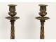 Gilt bronze candlesticks pair capitals candlesticks Napoleon III nineteenth