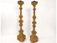 Pair picnic candles candlesticks carved gilded wood candlesticks eighteenth century