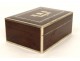 Silver metal box Rosewood box crest Tahan Paris Napoleon III 19th