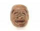 Mask polychrome wood Noh theater man Gigaku O-Edo Japan beshimi XIX