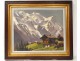 HSP peinture paysage montagne enneigée M.Wibault village Alpes chalets XXè